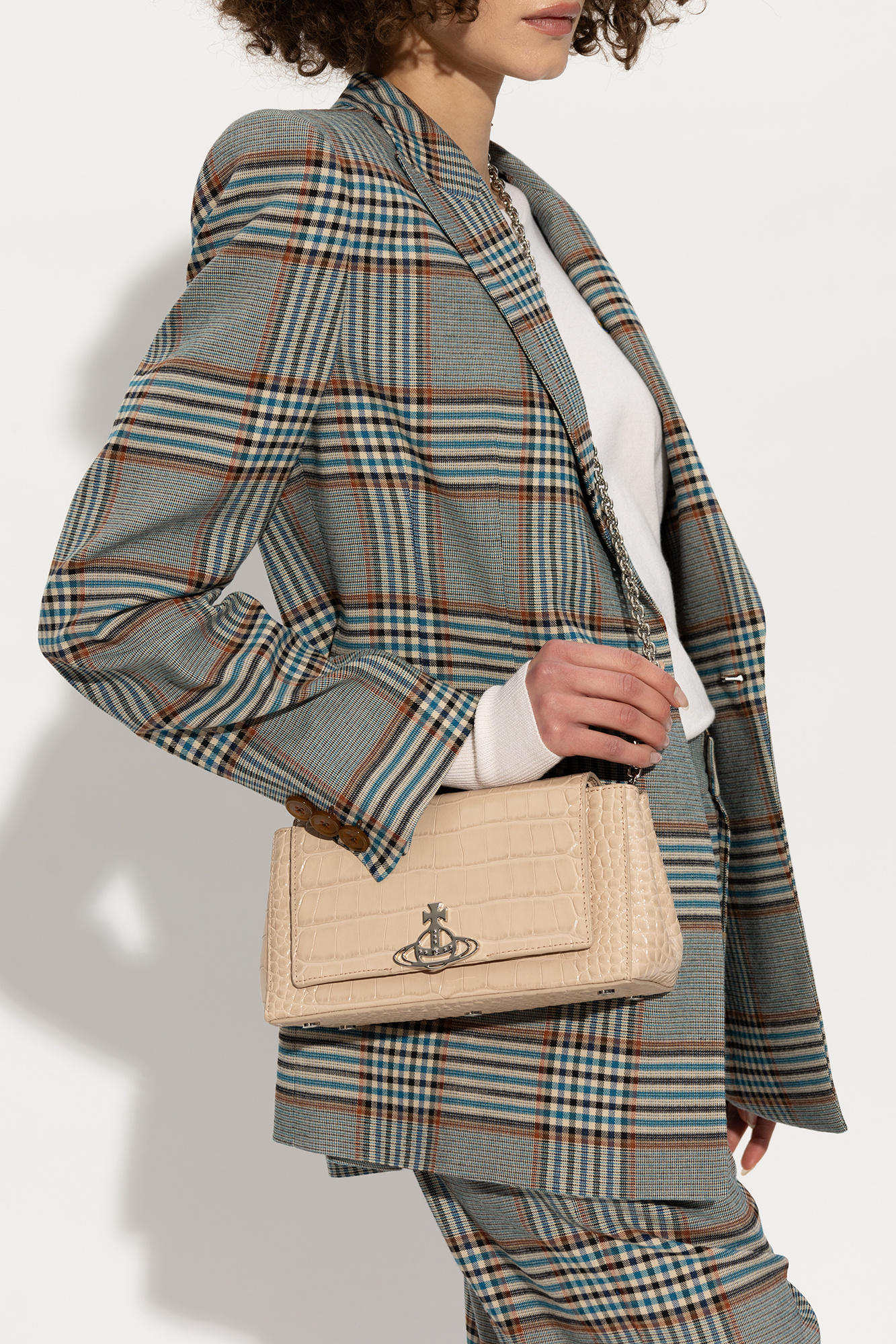 Vivienne Westwood plaid beige store handbag